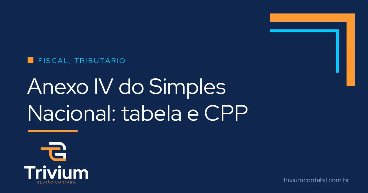 Anexo IV do Simples Nacional